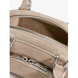 Suede shoulder bag with charms