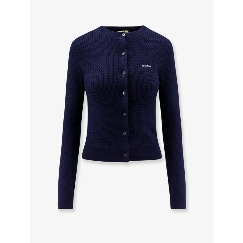 Cable-knit cachemire blend cardigan