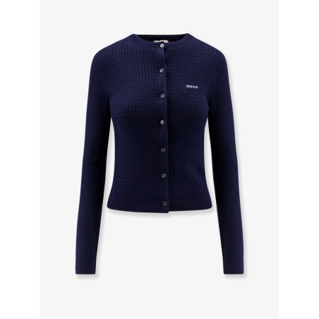Cable-knit cachemire blend cardigan