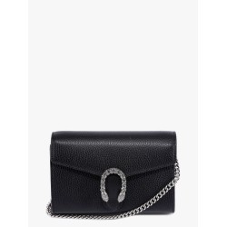 Leather shoulder bag with iconic tiger heads buckle