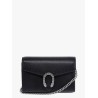 Leather shoulder bag with iconic tiger heads buckle