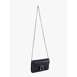 Leather shoulder bag with iconic tiger heads buckle