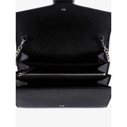 Leather shoulder bag with iconic tiger heads buckle