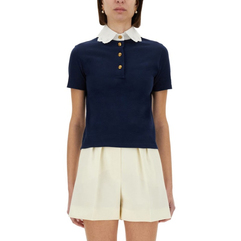 EMBROIDERED COTTON SWEATSHIRT POLO SHIRT EMBROIDERED COTTON SWEATSHIRT POLO SHIRT
