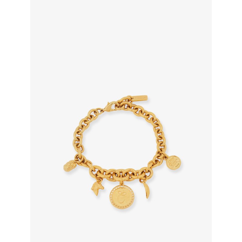 Brass bracelet with charms