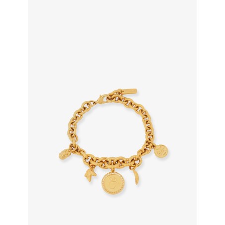 Brass bracelet with charms