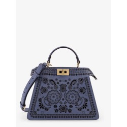 Peekaboo ISeeU Small leather shoulder bag with laser-cut Coral Bandana motif