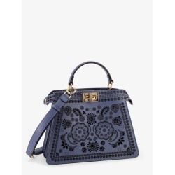 Peekaboo ISeeU Small leather shoulder bag with laser-cut Coral Bandana motif