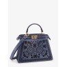 Peekaboo ISeeU Small leather shoulder bag with laser-cut Coral Bandana motif