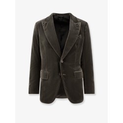 Single-breasted velvet blazer