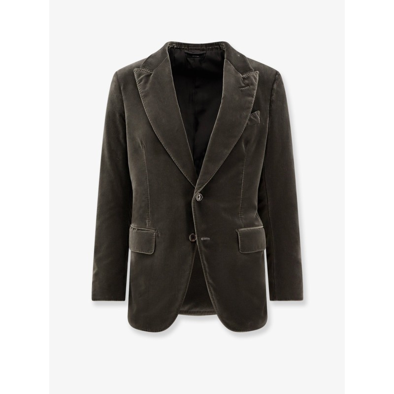 Single-breasted velvet blazer