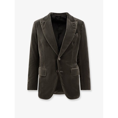 Single-breasted velvet blazer
