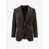 Single-breasted velvet blazer