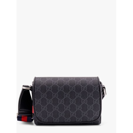 GG supreme fabric and leather shoulder bag