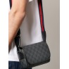 GG supreme fabric and leather shoulder bag