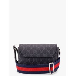 GG supreme fabric and leather shoulder bag