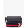 GG supreme fabric and leather shoulder bag
