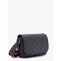 GG supreme fabric and leather shoulder bag