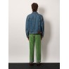 Denim jacket with multicolor embroidery