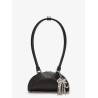 Leather shoulder bag with charms