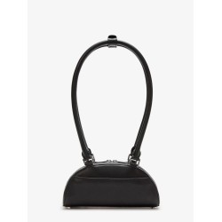 Leather shoulder bag with charms