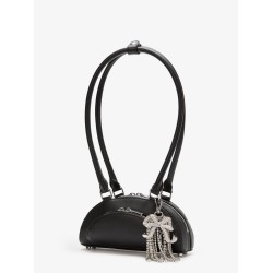 Leather shoulder bag with charms