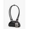 Leather shoulder bag with charms