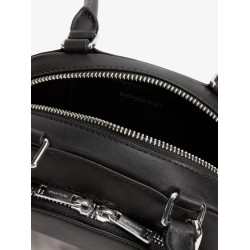 Leather shoulder bag with charms