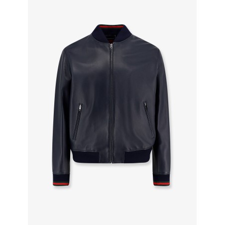 Leather Jacket witth Web details