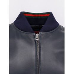 Leather Jacket witth Web details