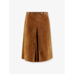 Suede skirt with Horsebit detail