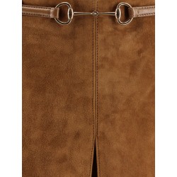 Suede skirt with Horsebit detail