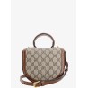 Gg supreme fabric and leather handbag with iconic horsebit