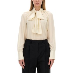 SILK SHIRT WITH LAVALLIÉRE COLLAR