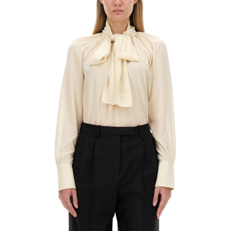 SILK SHIRT WITH LAVALLIÉRE COLLAR