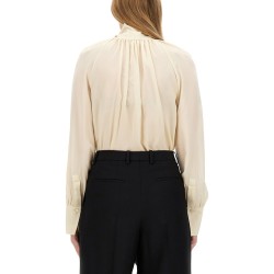 SILK SHIRT WITH LAVALLIÉRE COLLAR