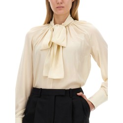 SILK SHIRT WITH LAVALLIÉRE COLLAR
