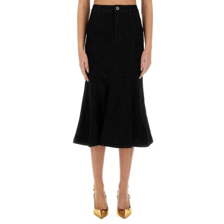 DENIM FLARED MIDI SKIRT