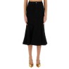 DENIM FLARED MIDI SKIRT