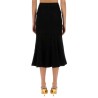 DENIM FLARED MIDI SKIRT