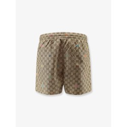 Nylon swim trunks with all-over GG logo