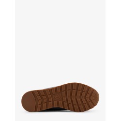 Low-top Wool flannel sneakers with leather profiles