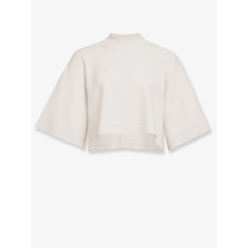 Cropped cotton blend top