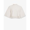 Cropped cotton blend top