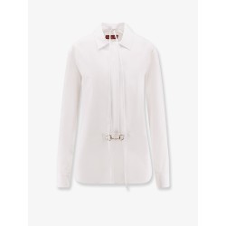 Cotton popeline shirt with iconic metal horsebit
