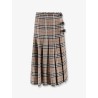 Burberry check print wool long skirt