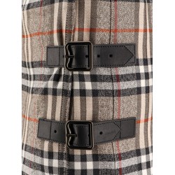 Burberry check print wool long skirt