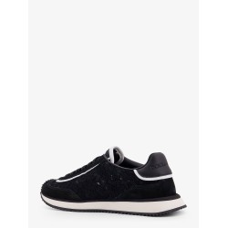 Low-top lace sneakers with suede inserts