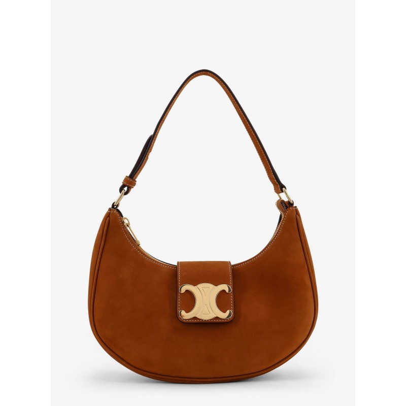 Ava Medium Triomphe suede shoulder bag