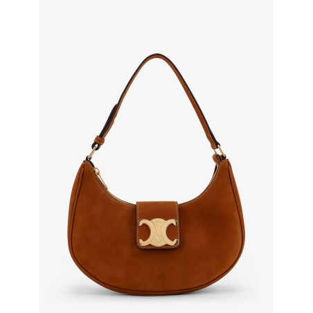 Ava Medium Triomphe suede shoulder bag